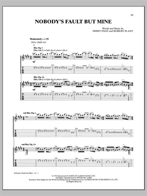 Nobodys Fault But Mine By Led Zeppelin Guitar Tab Guitar Instructor