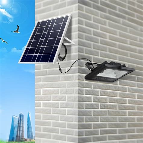 Remote Control Solar Led Flood Light Wall Lamp Garage Courtyard Garden