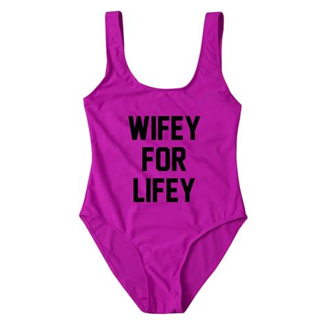 Wifey For Lifey High Cut Swimsuits Honeymoon Outfit Bride Wife T