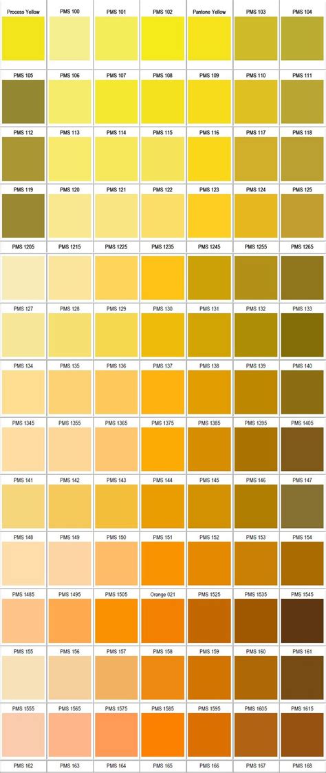 Pantone Gold Color Chart