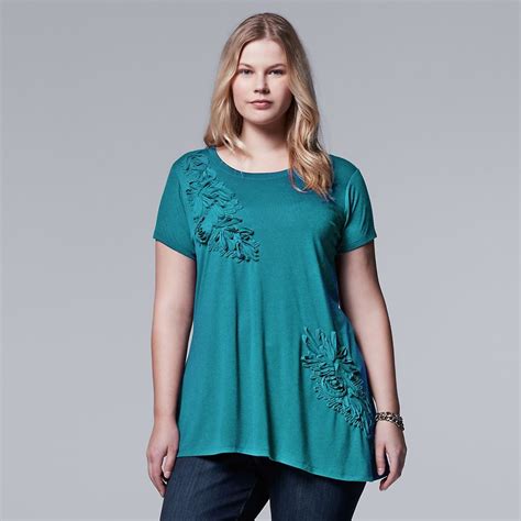 plus size simply vera vera wang floral scoopneck tee kohls simply vera wang simply vera