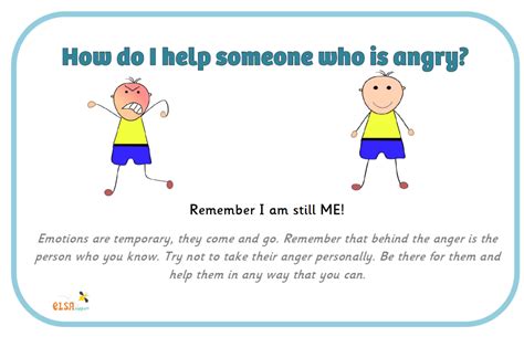 In fact, anger is a basic and totally normal emotion that fulfills a vital function for us: How to help someone who is angry - for children - ELSA Support