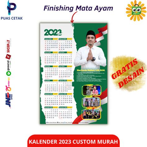 Jual Kalender Partai Politik 2023 Ukuran A3 Bahan Art Carton Murah