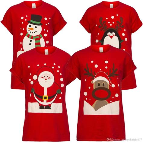 Navidad Divertida Camisetas Cortas De Santa Claus Elk Del Verano Del