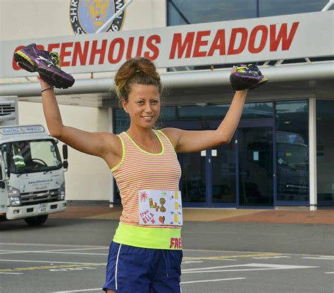 Amy Hughes On The Road In Shrewsbury For Her 48th Marathon In 48 Days