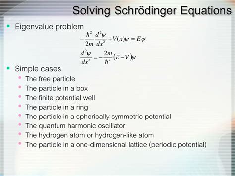 Ppt Physical Chemistry Iii 728342 The Schrödinger Equation