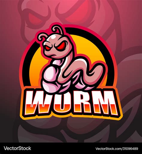 Worm Mascot Esport Logo Design Royalty Free Vector Image