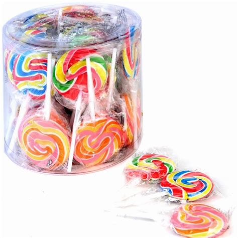 Handmade Swirl Round Lollipops 40ct Tub Lollipops And Suckers Bulk