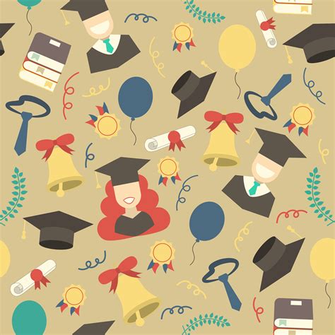 Graduation Elements Seamless Pattern Background 5691439 Vector Art At