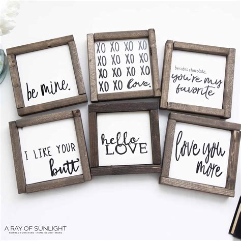 Small Wooden Love Signs For Valentines Day Free Printables