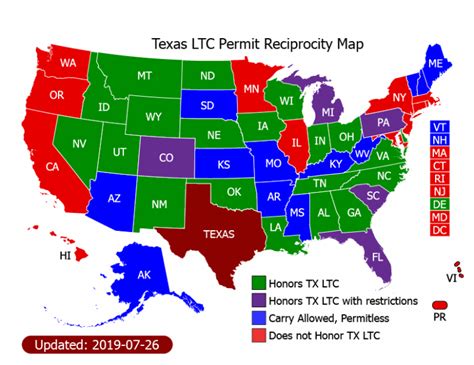 texas reciprocity map 201907 1 02 texas license to carry chl