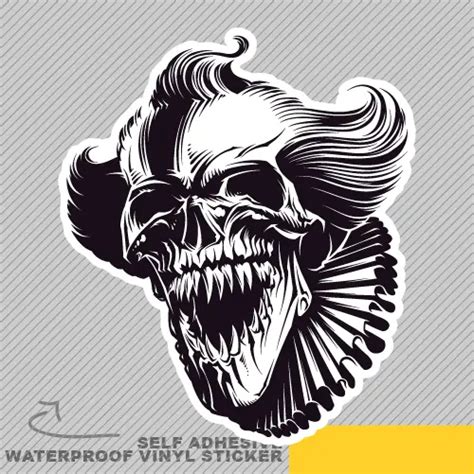 Evil Clown Skull Scary Vinyl Sticker Decal Window Car Van Bike 2675 3