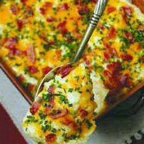 In a large stockpot, cook potatoes in enough salted water to cover for 10 to 15 minutes or until tender. Paula Deen's twice Baked Potato Casserole | Recipe ...