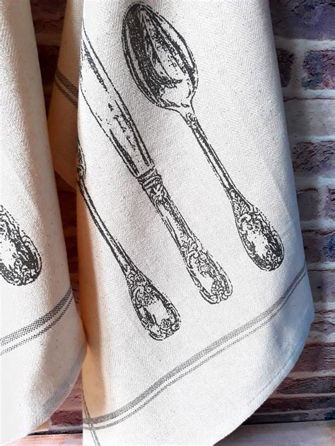 Dish Towel With Loop Linen Kitchen Towel Tea Towels Set Of Etsy