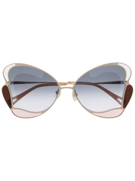 chloé eyewear gemma butterfly frame sunglasses farfetch