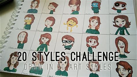 20 Art Styles Challenge Speedpaint Youtube
