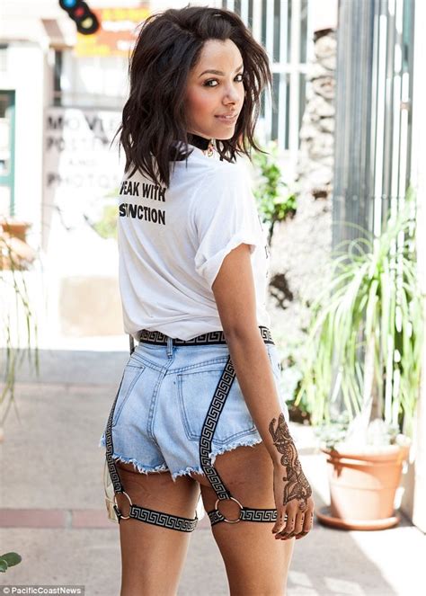 Kat Graham Shows Off New Henna Body Art In A Pair Of Shorts With Suspenders Daily Mail Online