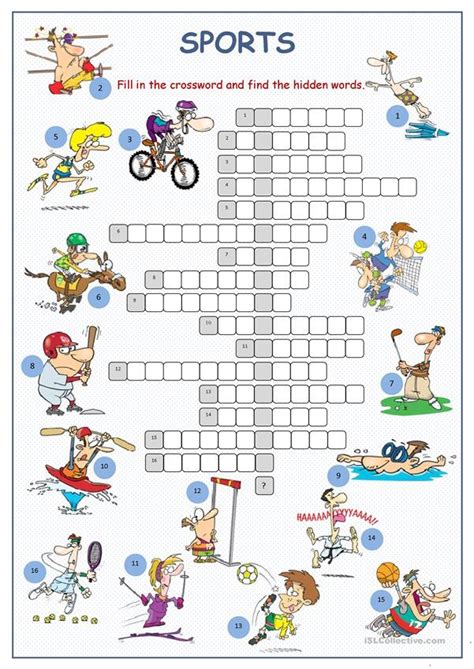 Sports Crossword Printable Crossword Puzzles Printable Worksheets
