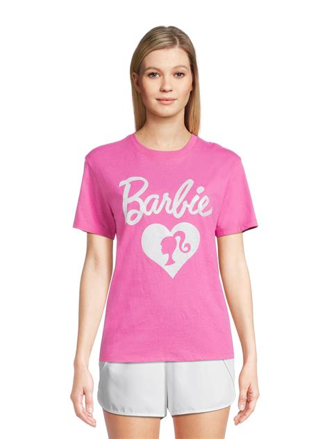Mattel Barbie Glitter Logo Juniors Short Sleeve Graphic T Shirt