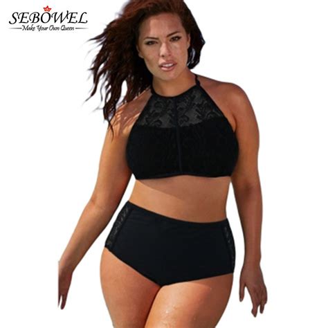 Buy Sebowel Sexy Plus Size High Waist Swimsuit Women