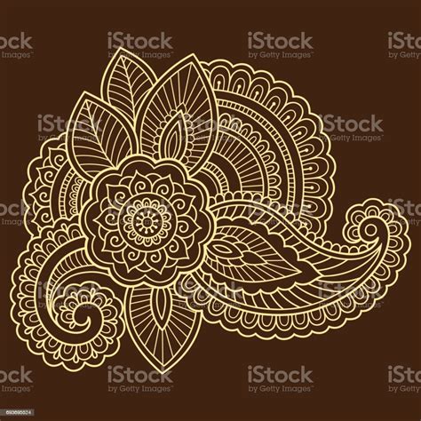 Henna Tattoo Flower Template Mehndi Style Set Of Ornamental Patterns In