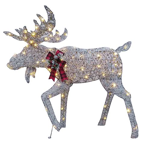 Outdoor Christmas Moose Decorations Lighted
