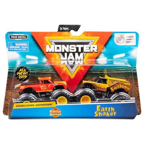 Monster Jam Official Radical Rescue Vs Earth Shaker Die Cast Monster