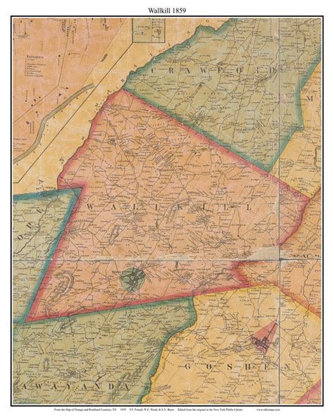 Wallkill New York 1859 Old Town Map Custom Print With Homeowner Names