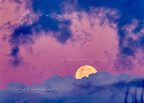 Full Moon Setting Into The Clouds During Sunrise Moon Photography