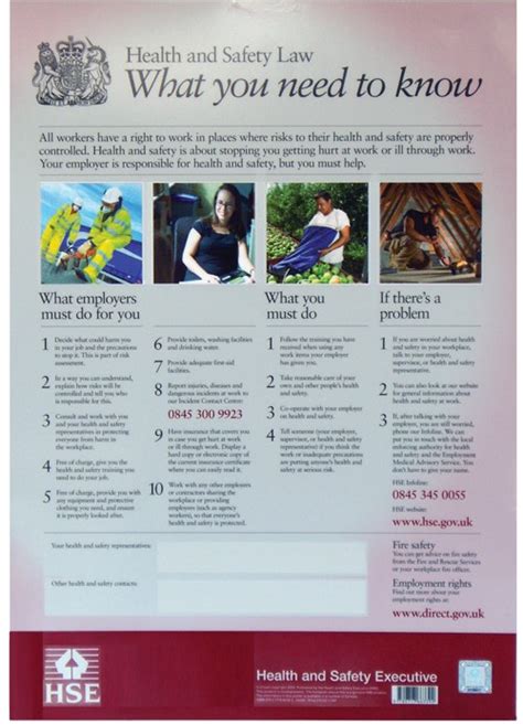 Required by law to be displayed prominently in the workplace, available in a2 & a3 sizes with fast delivery and price promise, from trusted uk describes the basic health and safety responsibilities of employers and employees. Health & Safety Law Poster. - MM Catering Wholesale