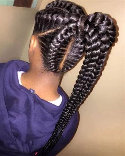 Braids into high pony with bobby pins. Top 10 African braiding hairstyles for ladies (PHOTOS ...