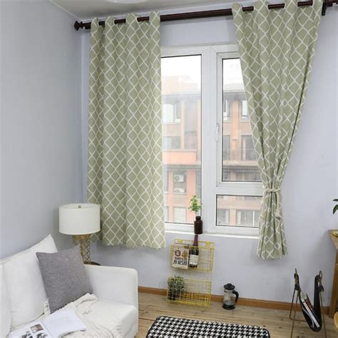 They're typically used in areas with small windows. Light green Nordic Style Linen Cotton Blackout Curtains ...