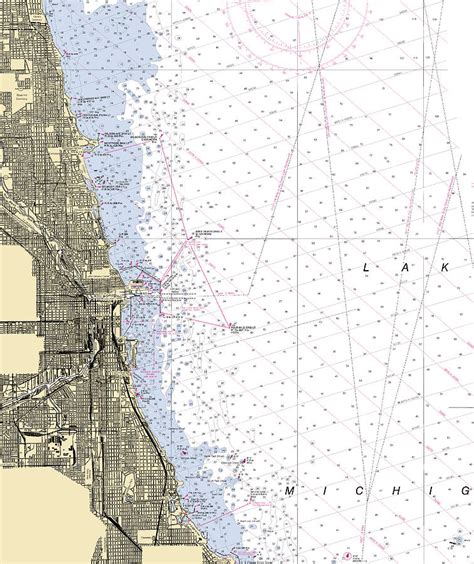 Chicago Lake Michigan Nautical Chart Mixed Media By Sea Koast Pixels