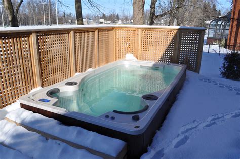 Hydropool Self Cleaning Swim Spa Installed In Deck And Running In The