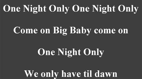 One Night Only Karaoke Youtube