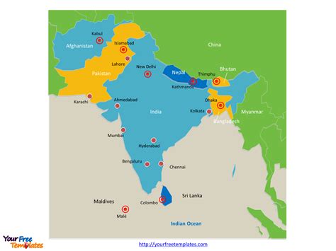 South Asia Political Map With Capitals