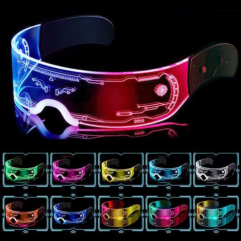 buy cyberpunk led visor glasses luminous futuristic flashing glasses online at