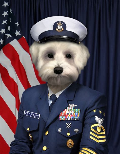 Custom Pet Portrait In Uniform Police Fireman Navy Sailor Army