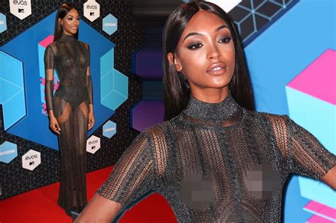 Braless Jourdan Dunn Flaunts Supermodel Figure In Racy See Through Dress That Shows Her Nipples