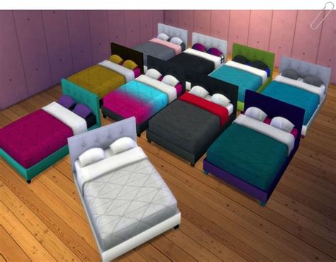 Double Bed By Chillissims Sims 4 Cc Furniture Sims 4 Cc Furniture