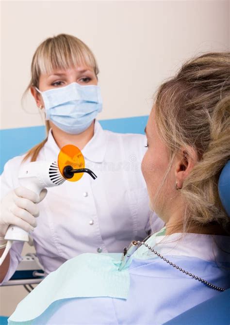 Dentist Treats Teeth Patient Stock Photo Image Of Hygiene Healthcare