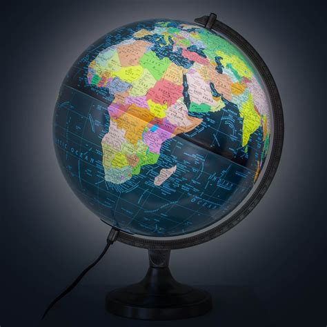 Orion Illuminated World Globe The Globe Desk Globe Black Ocean