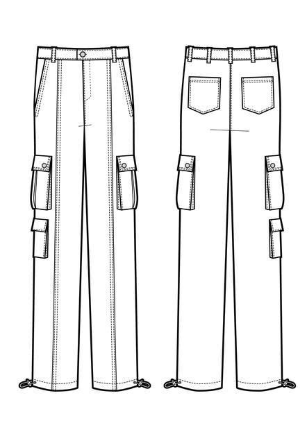 Premium Vector Men Cargo Pants Vector Template Black And White