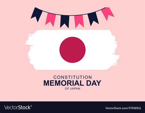 Flat Japanese Constitution Memorial Day Royalty Free Vector