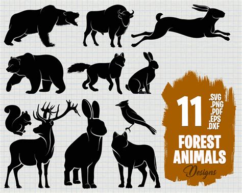 11 Forest Animals Svg Svg Files For Cricut Woodland Animals Etsy