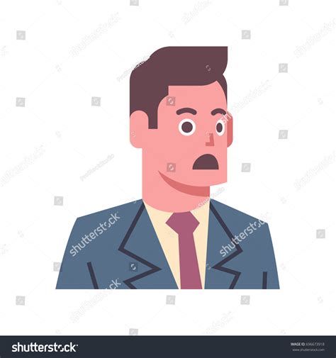 Male Shocked Emotion Icon Isolated Avatar Stock Vector Royalty Free