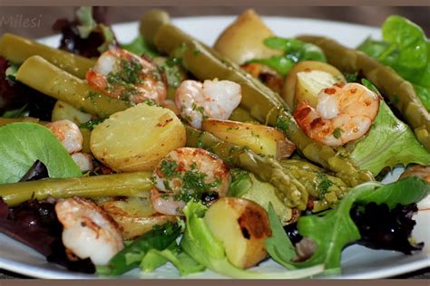 Recette de Salade tiède terre mer la recette facile