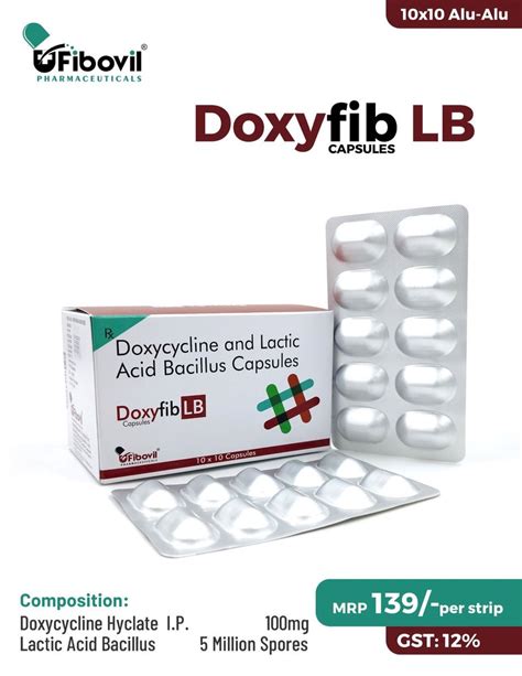 Doxyfib Lb 100mg Doxycycline And Lactic Acid Bacillus Capsules At Rs