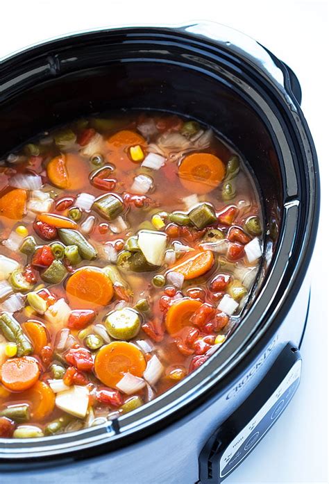 Hearty Vegetable Soup Slow Cooker Recipe
