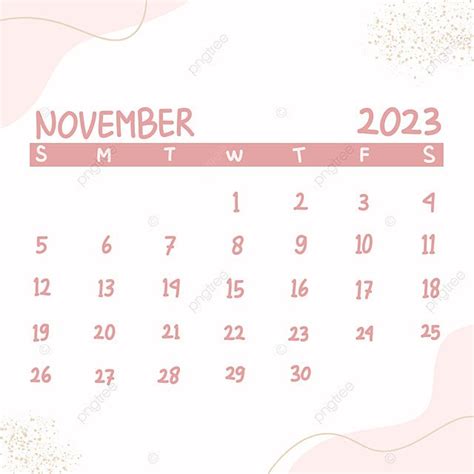 November 2023 Calendar Png Image Aestetic Calendar